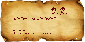 Dürr Renátó névjegykártya